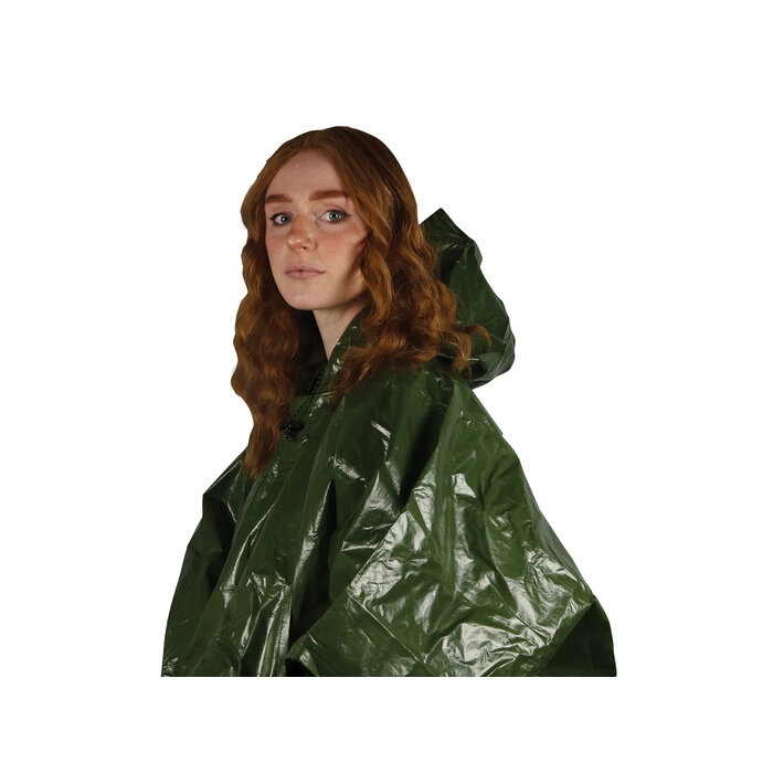 Sol SOL - Distress Poncho - OD Grün