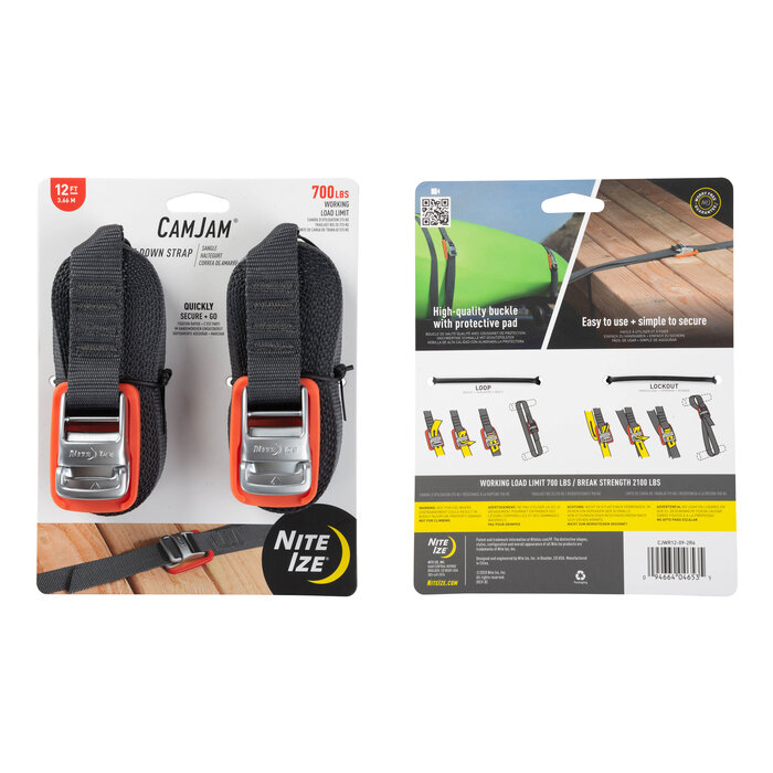 Nite Ize Nite Ize - CamJam Tie Down Zurrgurt - Grau 365CM - 2er-Pack