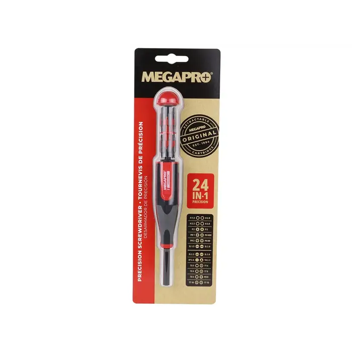 Megapro - Carte tournevis multibits de précision 24 en 1