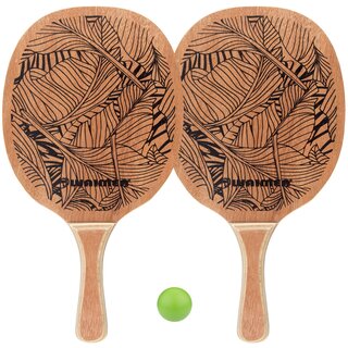 Waimea® Waimea® - Beach Peddelbal Set met Houten Grip • Blank/Zwart