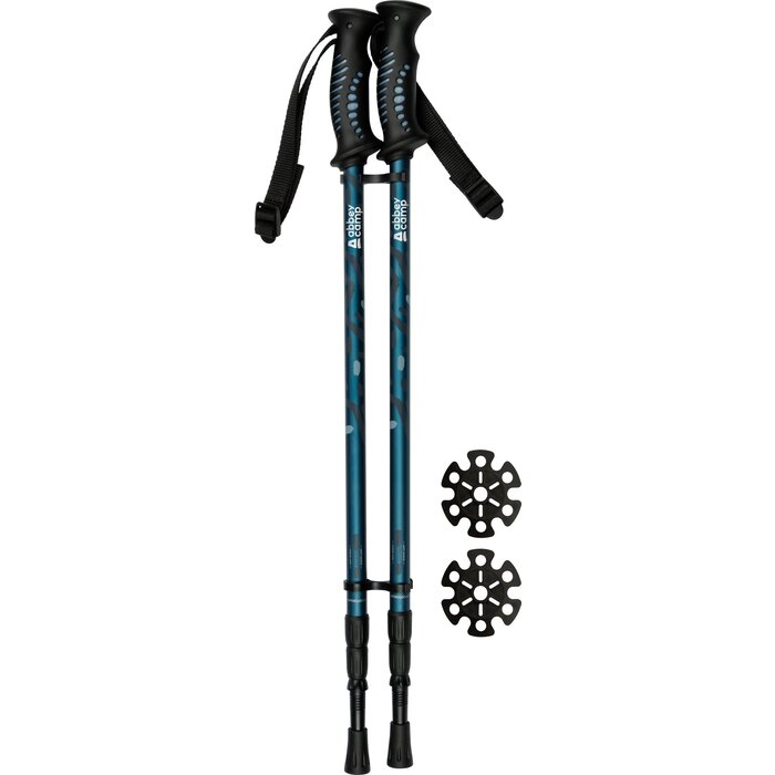 Abbey Camp® Abbey Camp - Telescopic Adjustable Anti-shock Walking Stick - DENVER-135 - Blue/Anthracite