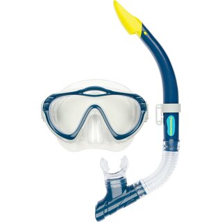 Waimea® Taucherbrille mit Schnorchel - Junior • MALEKO • Marine/Silbergrau