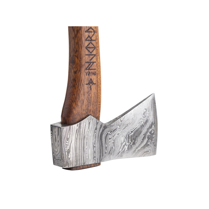 Njord Njord - Ingvar Forged Damask Large | Hache de randonnée ou de camping