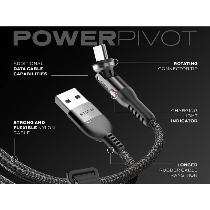 Statik Static - PowerPivot USB-A to USB-C - Cable 1.8m