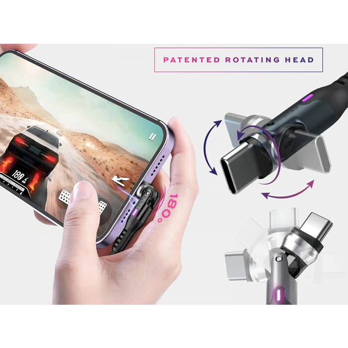 Statik Static - PowerPivot USB-A to USB-C cable - 0,8m