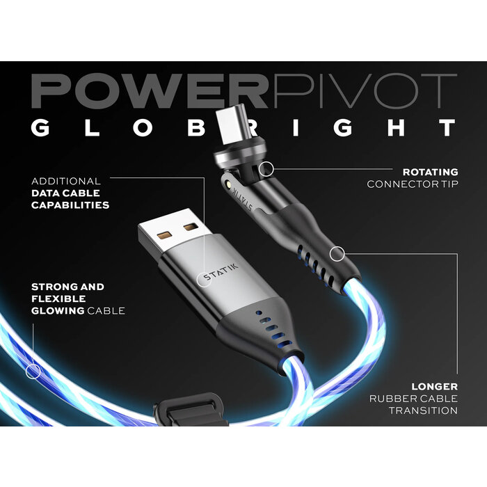 Statik Statik - PowerPivot GloBright Câble USB-A vers USB-C - 2m