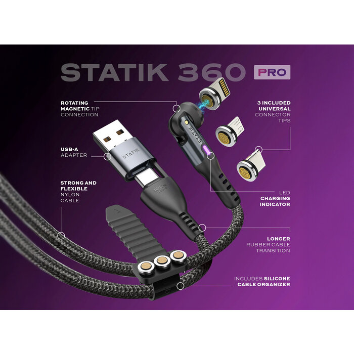Statik Statik - 360 Pro - Câble USB-C magnétique - 1m