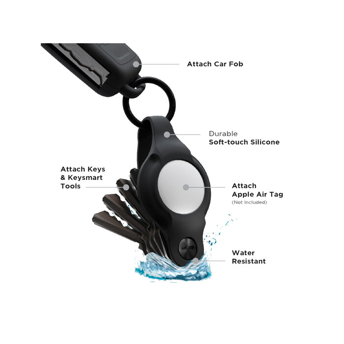 Keysmart KeySmart - Air Flex - Silicone Key Holder - Black