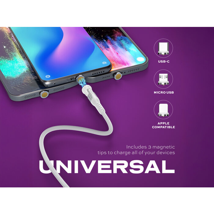 Statik Statik - 360 Pro - Magnetisches Universalkabel - 2m - Weiß