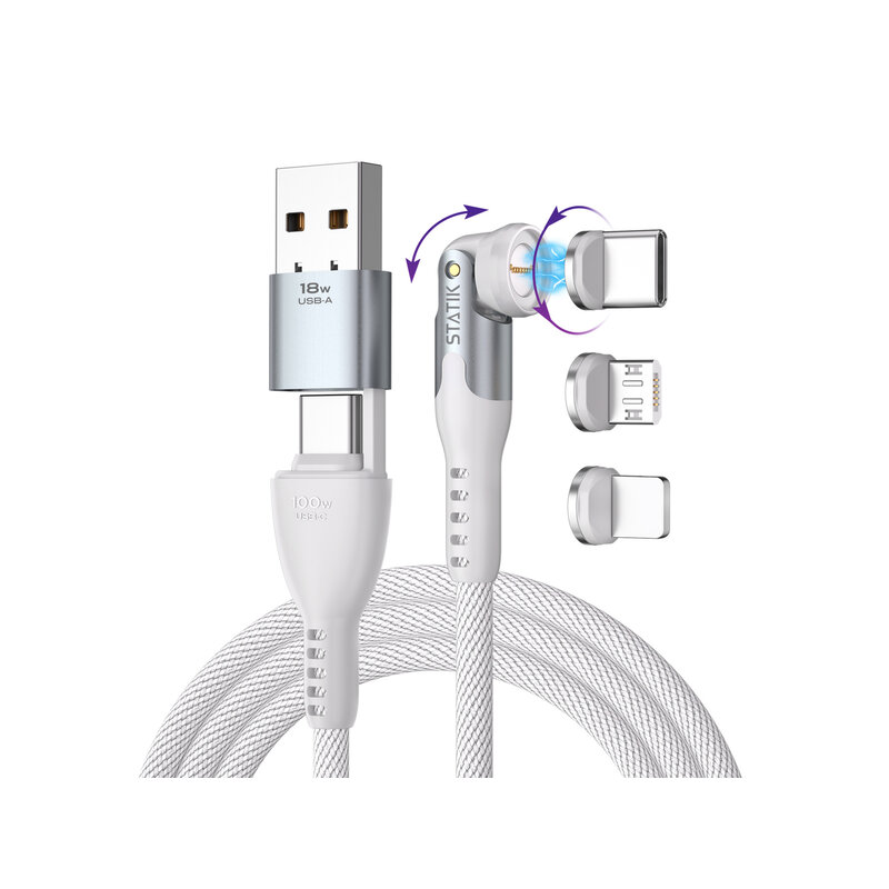 Statik Statik - 360 Pro - Magnetische universeel kabel - 2m - Wit
