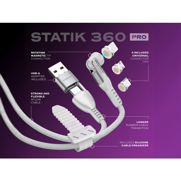 Statik Statik - 360 Pro - Magnetisches Universalkabel - 2m - Weiß