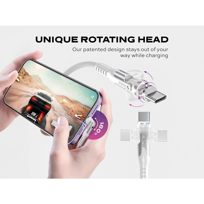 Statik Statik - 360 Pro - Câble universel magnétique - 2m - Blanc