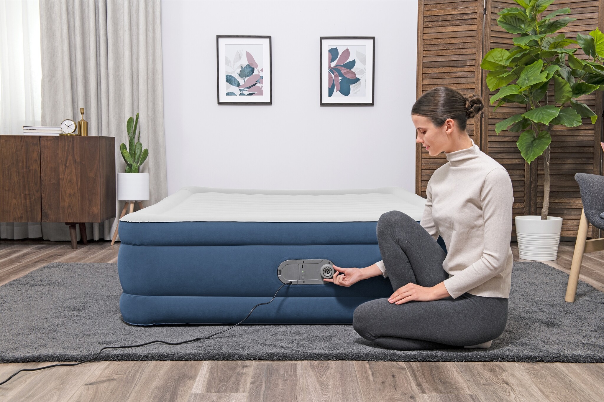 Bestway Bestway - Matelas pneumatique Alwayzaire Queen (46 cm) - Pompe AC - Auto-gonflable