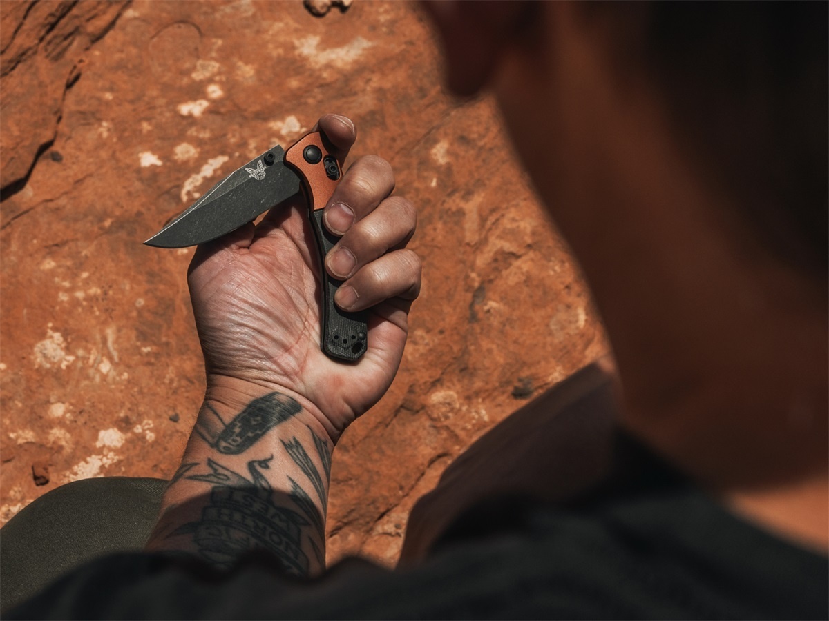 Benchmade Benchmade - Mini Crooked River - Burnt Copper - Black Micarta