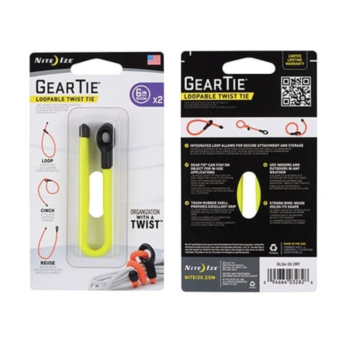Nite Ize Nite Ize - Gear Tie Loop 6" - Neon Yellow