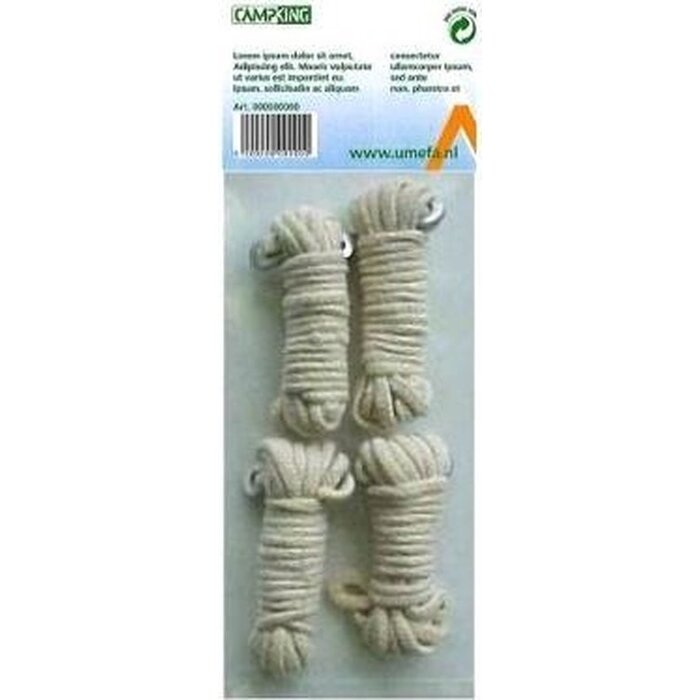 Campking Campking - Katoenen Scheerlijnen - 3 mm x 4 mtr - 4 Stuks