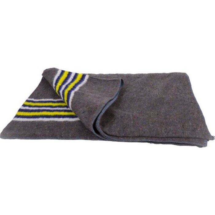 Fosco Industries Campfire Blanket - Blue, Yellow, White Striped