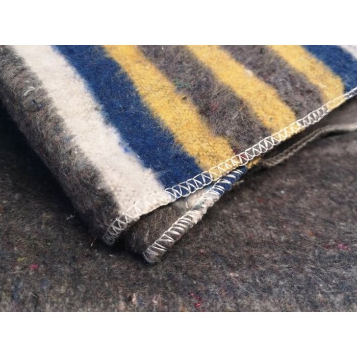 Fosco Industries Campfire Blanket - Blue, Yellow, White Striped
