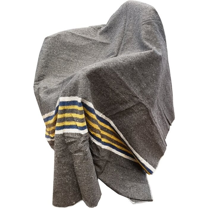 Fosco Industries Campfire Blanket - Blue, Yellow, White Striped