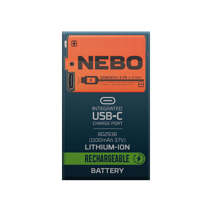 NEBO Nebo - 802938 - 1100mAh 3,7V 12 Accu