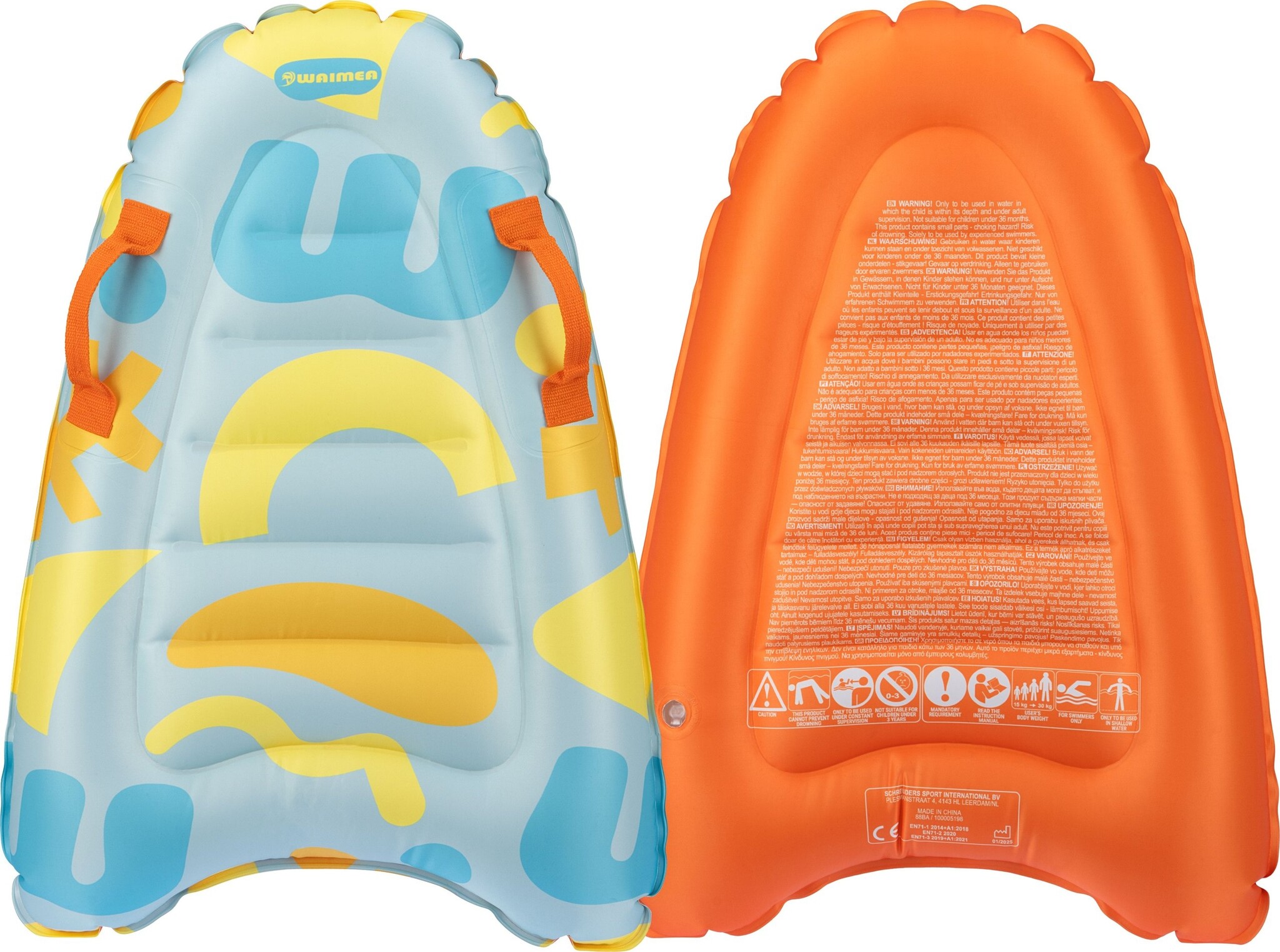 Waimea® Waimea - Bodyboard gonflable - 70 cm - Makaio - Bleu clair/Bleu