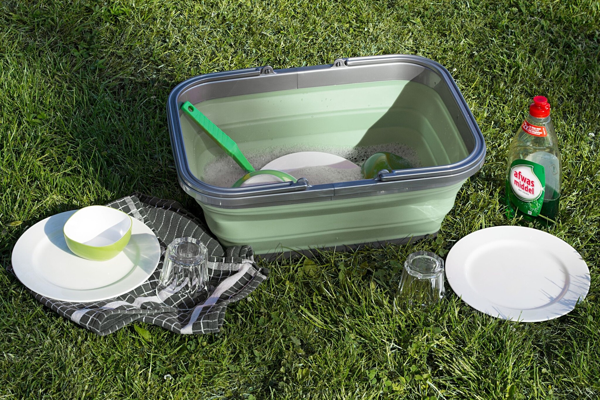 OTRS® OTRS - Afwasteil - Opvouwbaar - 16 Liter - Groen/Antraciet