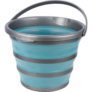 Abbey Camp® Abbey Camp – Faltbarer Eimer – 10 Liter – BLED-010 – Hellblau/Grau