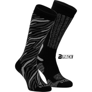 Starling® Starling - Women's Ski Socks - 2-Pack - Print - Black/Gray
