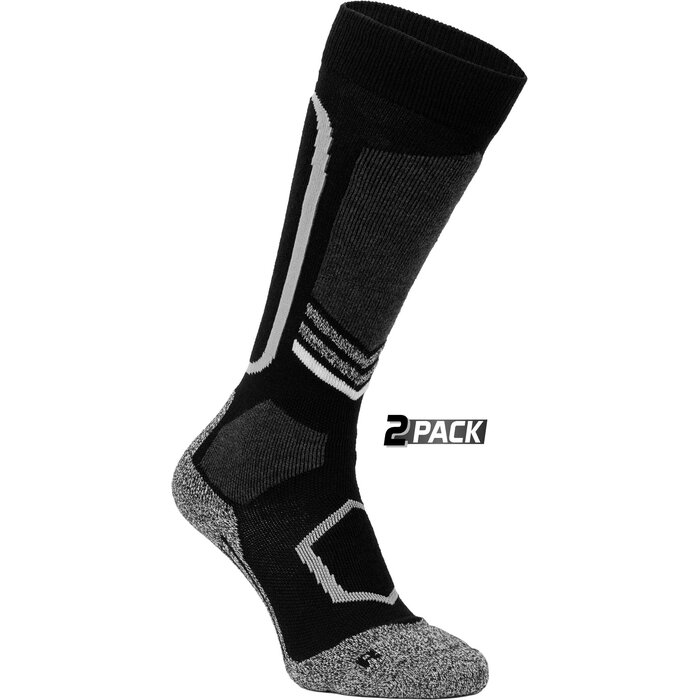 Starling® Starling - Chaussettes de ski en laine mérinos - Lot de 2 - UNI - Noir/Gris