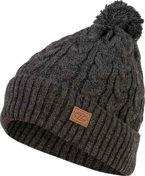 Highlander Highlander - Beira Lined Bobble Hat - Charcoal Marl