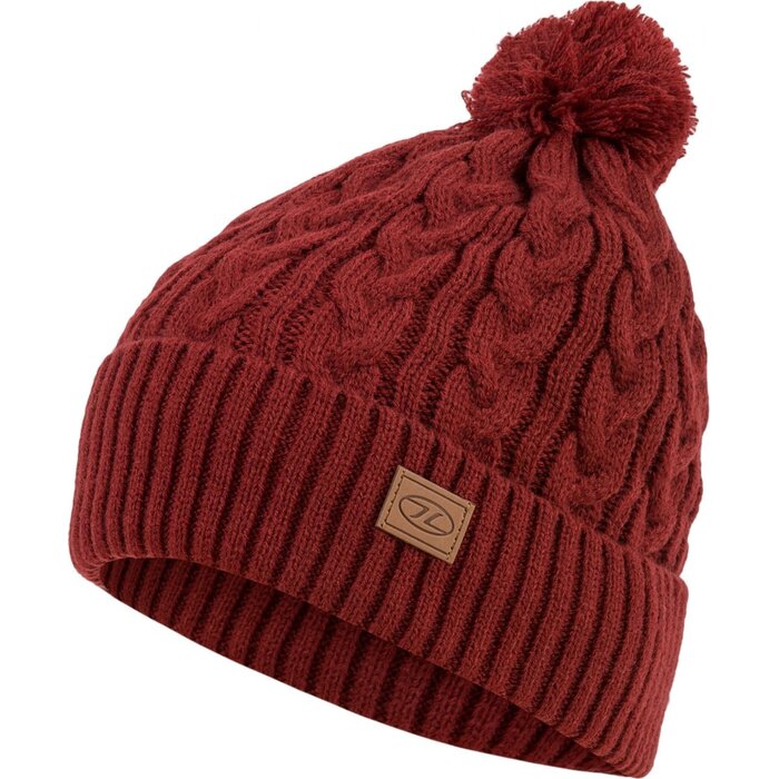 Highlander Highlander - Beira Lined Bobble Hat - Dark Red
