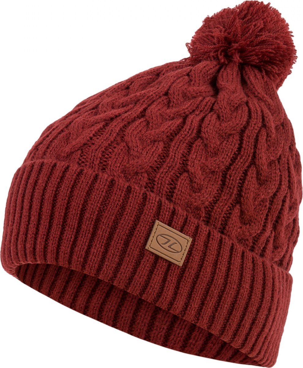 Highlander Highlander - Beira Lined Bobble Hat - Dark Red