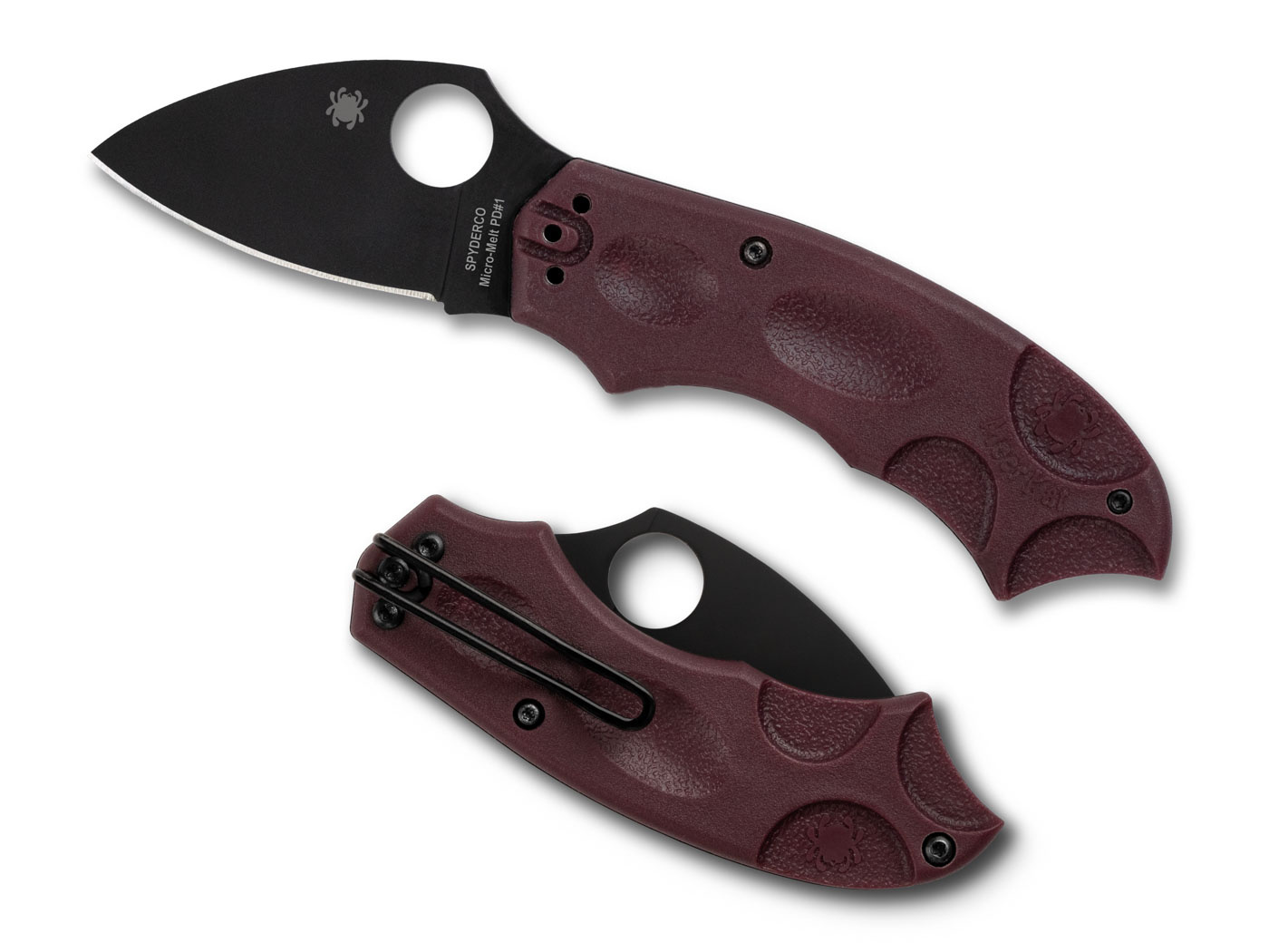 Spyderco Spyderco - Meerkat Lightweight - Burgundy - CTS-PD#1 Blk Blade PE
