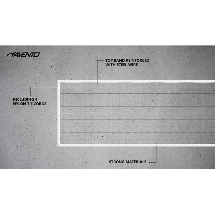 Avento® Avento- Volleybalnet 9.5 x 1.0 meter - Zwart/Wit