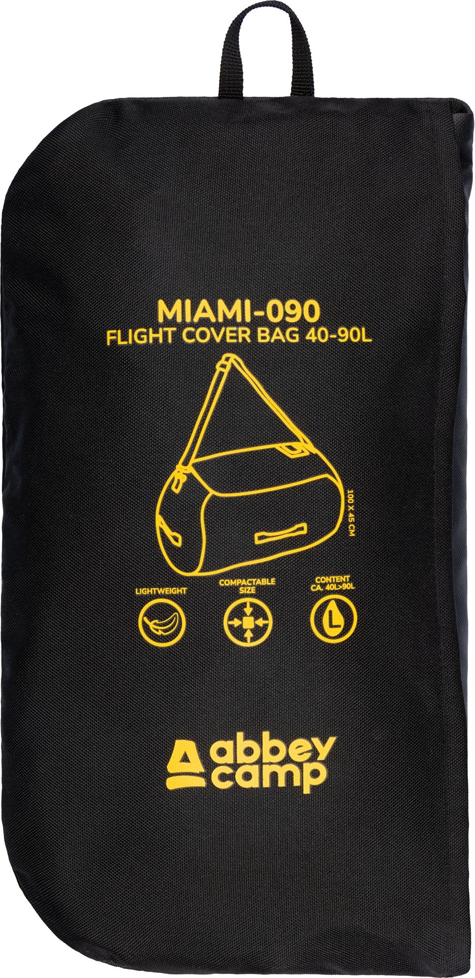 Abbey Camp® Abbey Camp - Flightbag voor backpack - MIAMI-090 - Zwart/Geel