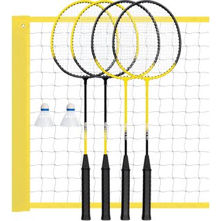 Get & Go® Get & Go - Badminton Game Set - 4 Players - Black/Yellow