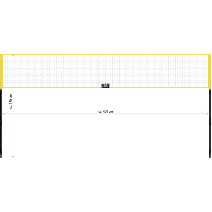 Get & Go® Get & Go - Badminton Game Set - 4 Players - Black/Yellow