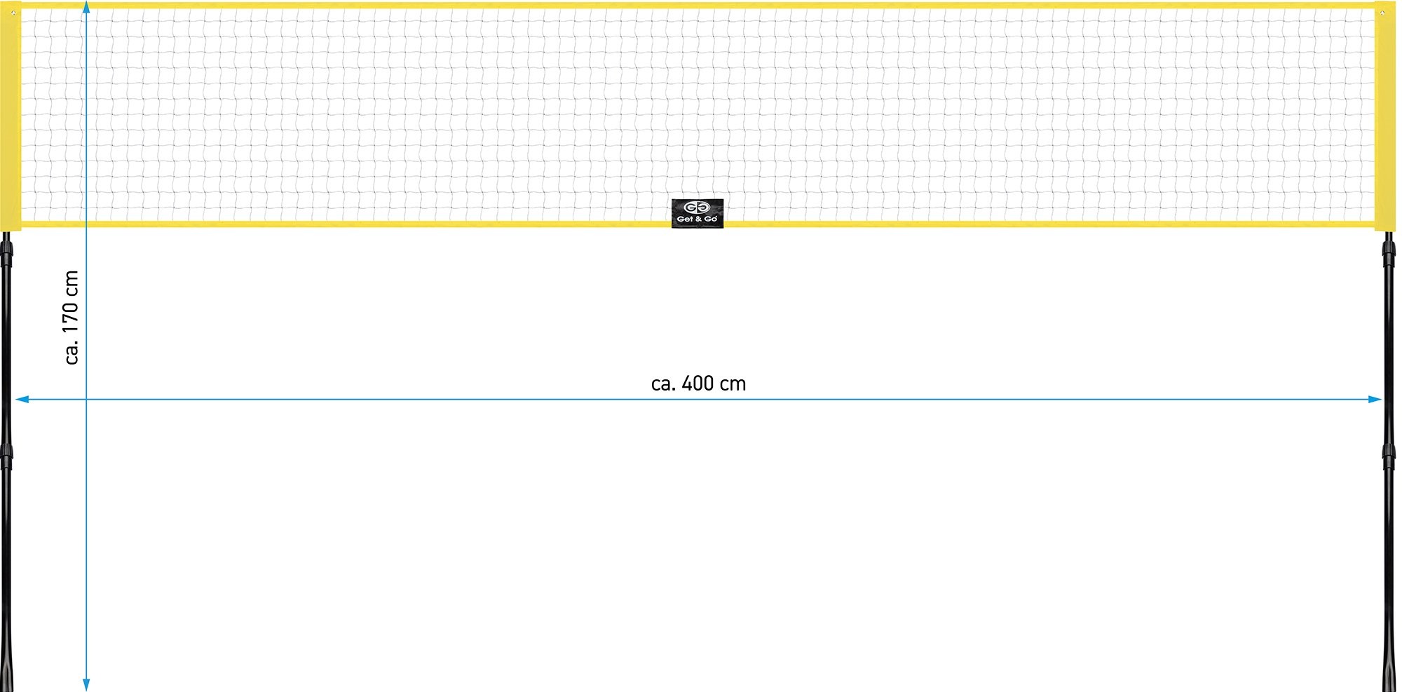 Get & Go® Get & Go - Set de badminton - 4 joueurs - Noir/Jaune