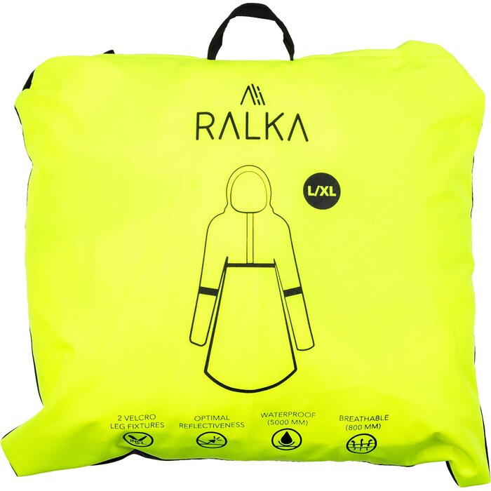 Ralka Ralka - Rain Poncho Extra Visibility - Cycling - Black/Fluorescent Yellow