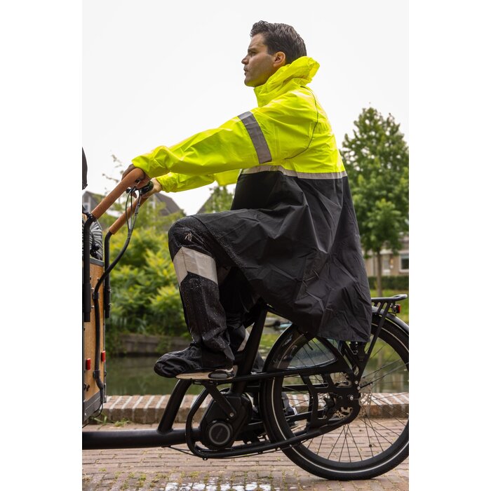 Ralka Ralka - Regenponcho Extra Visibilty - Cycling - Zwart/Fluorgeel