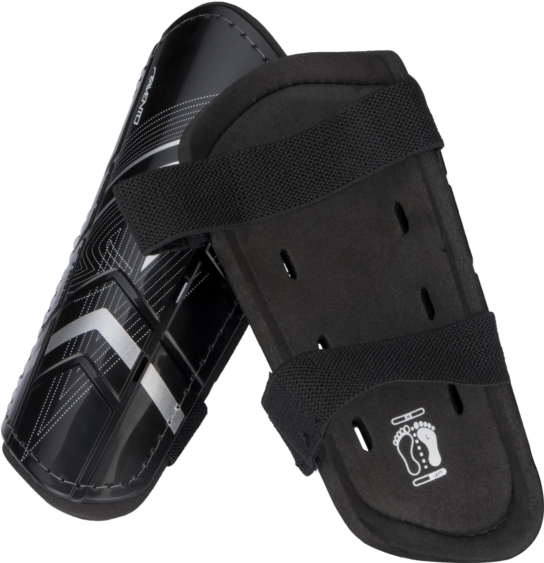 Avento® Avento - Shin Guards - Double Strap - Black