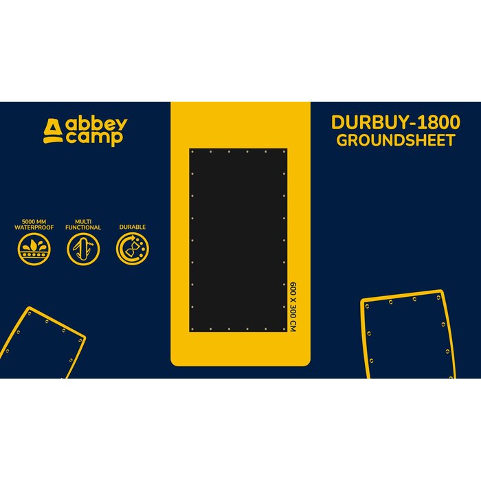 Abbey Camp® Abbey Camp - Groundsheet 600 x 300 cm - DURBUY-1800 - Black