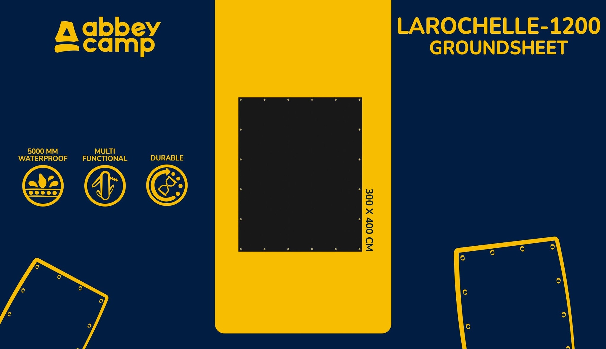 Abbey Camp® Abbey Camp - Grondzeil - 400 x 300 cm - LAROCHELLE-1200 - Zwart