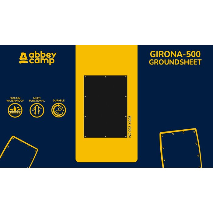 Abbey Camp® Abbey Camp - Grondzeil - 250 x 200 cm - GIRONA-500 - Zwart