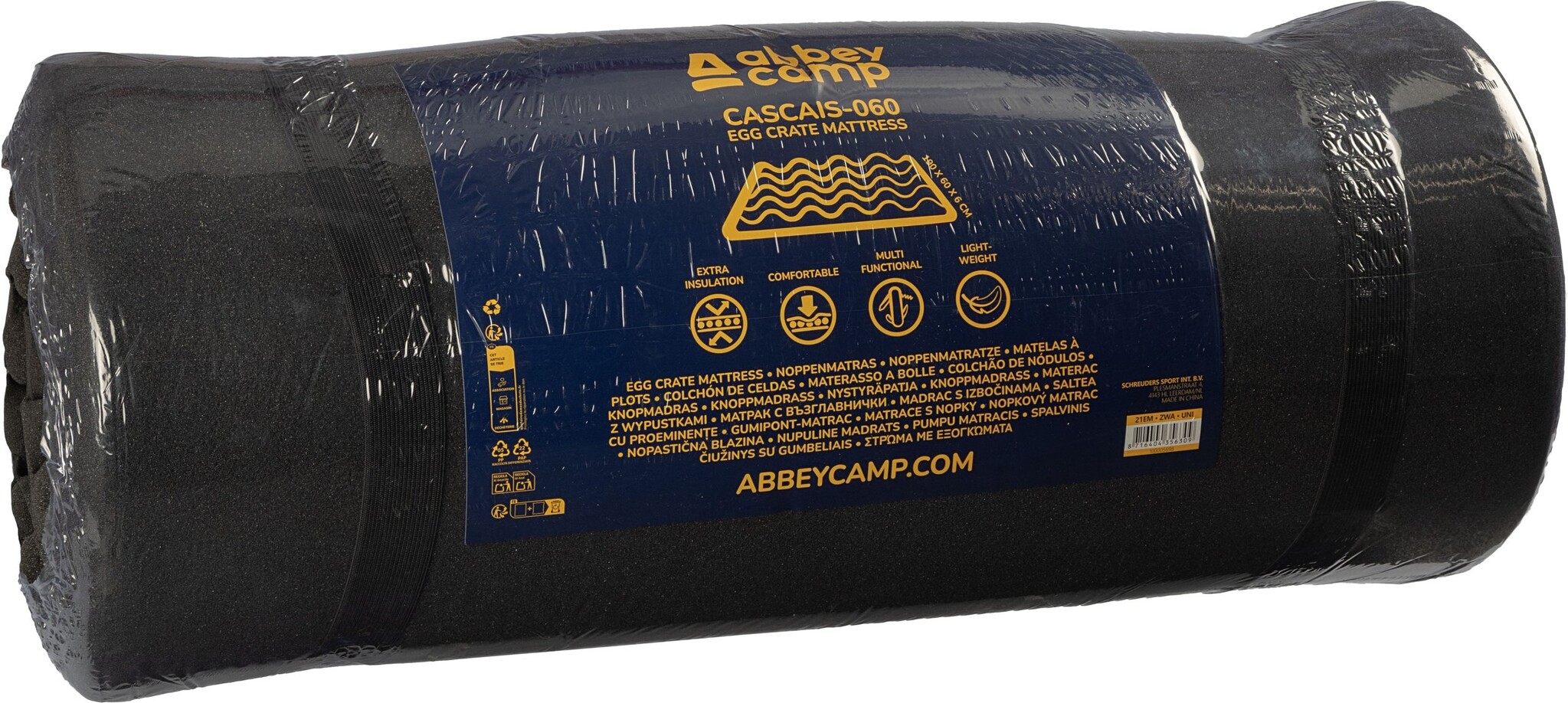 Abbey Camp® Abbey Camp - Foam Mattress - 190x60 cm - CASCAIS-060 - Black