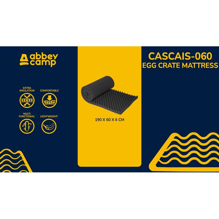 Abbey Camp® Abbey Camp – Noppenmatratze aus Schaumstoff – 190 x 60 cm – CASCAIS-060 – Schwarz