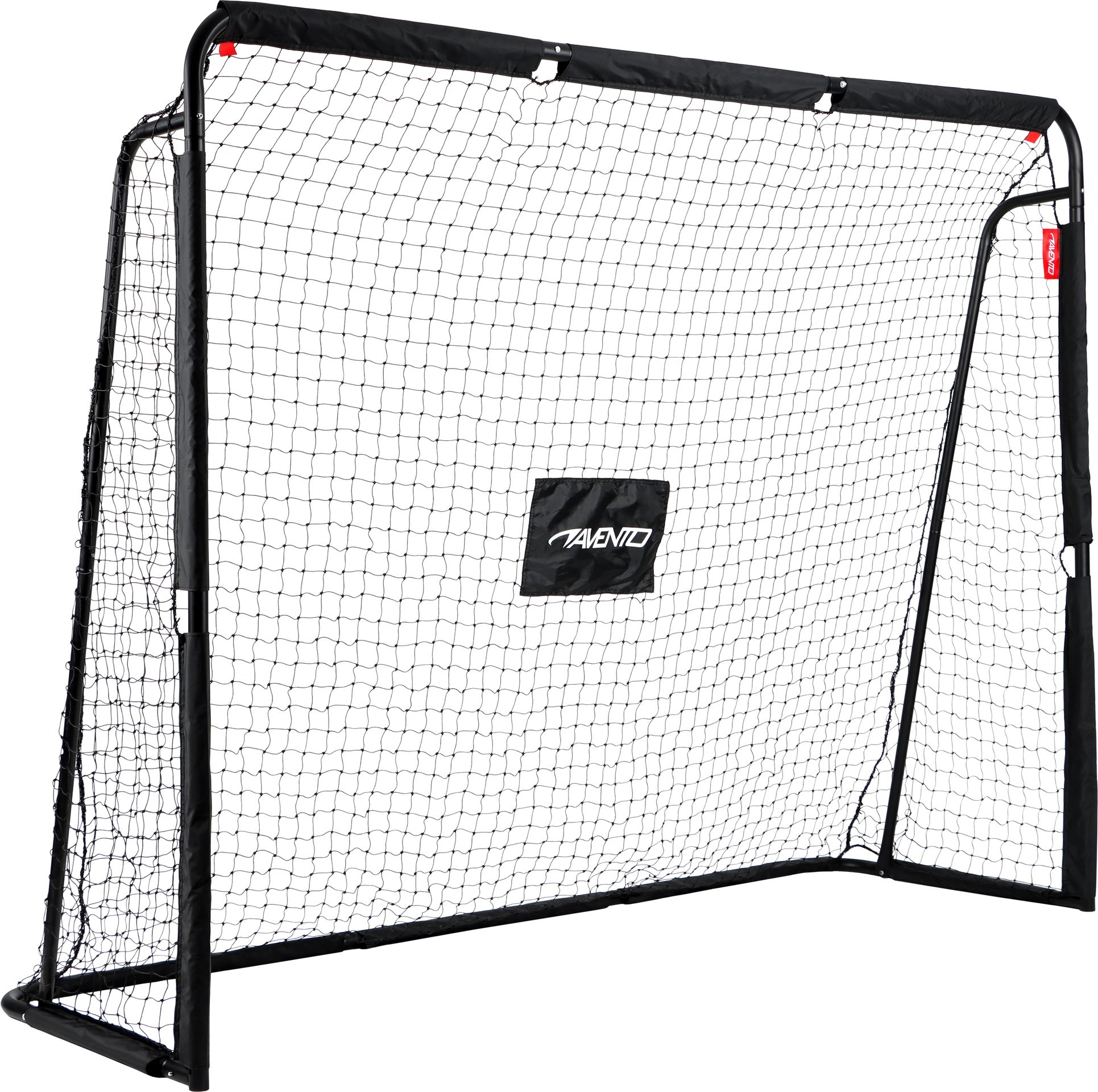 Avento® Avento - Steel Soccer Goal with Target Screen - 220x170x76cm - Black