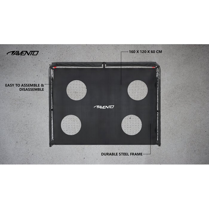 Avento® Avento - But de football en acier avec filet de but - 160 x 120 x 60 - Noir