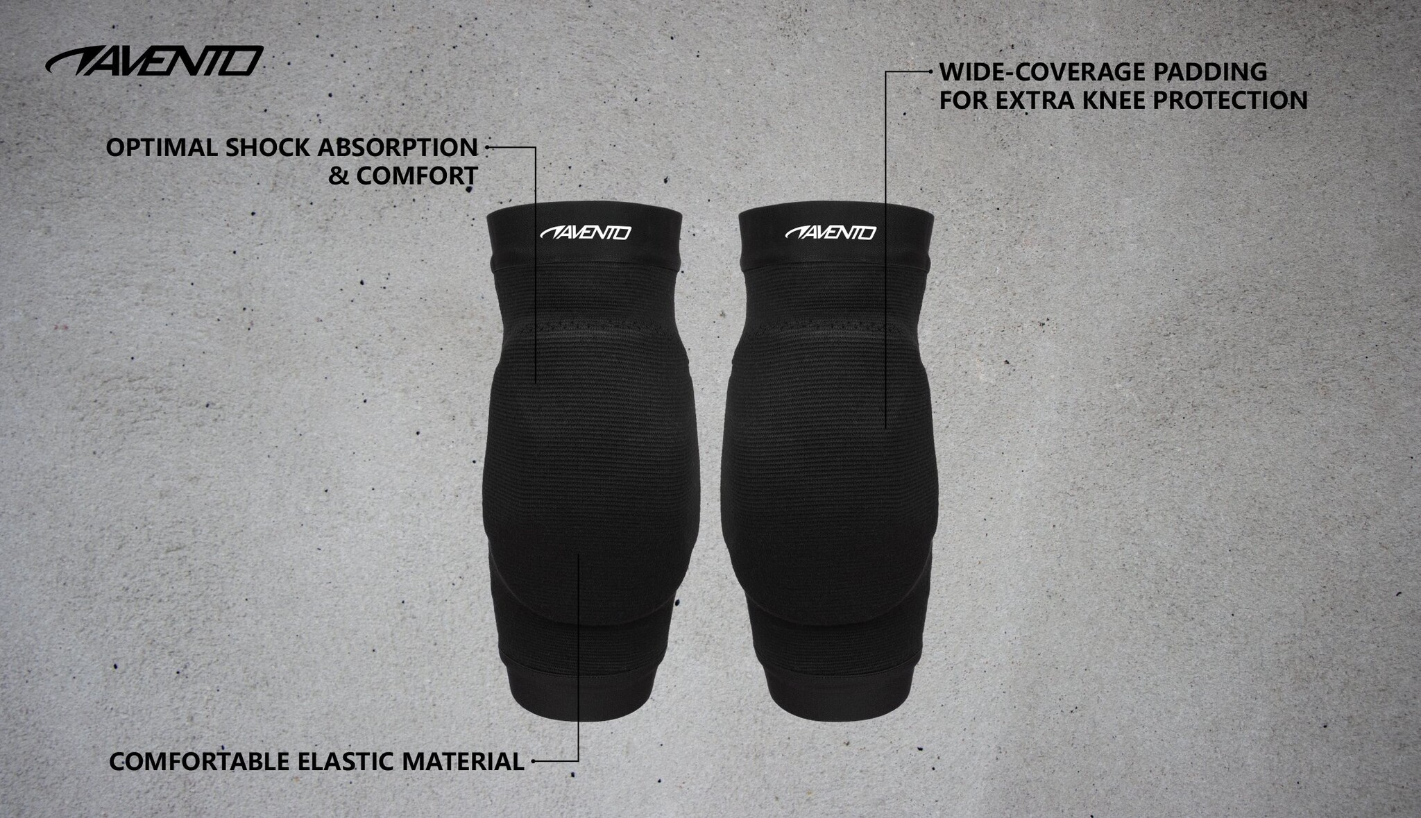 Avento® Avento - Volleyball Knee Pads - Anatomical - Black