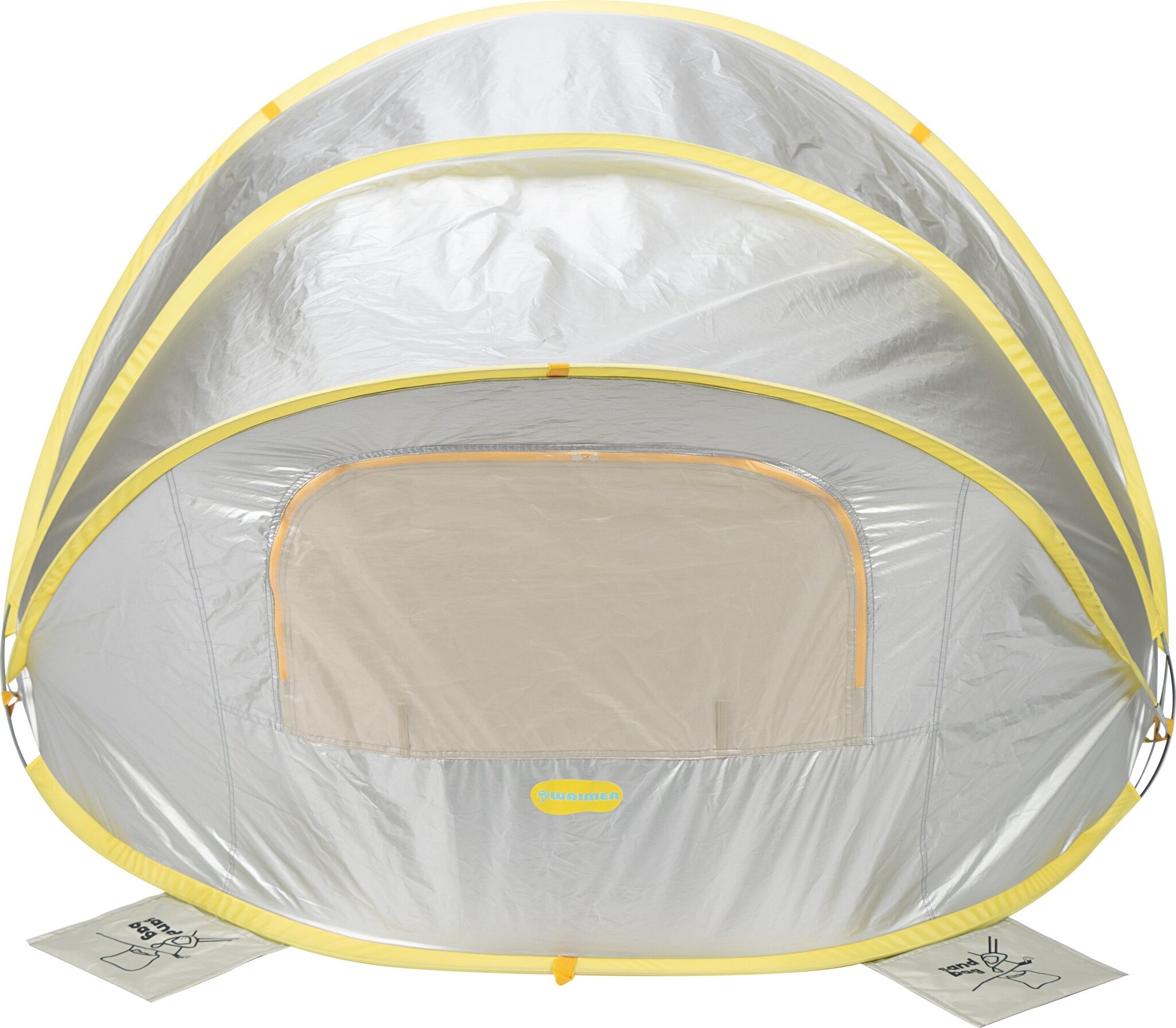 Waimea® Waimea - Strandtent Pop-Up Reflective - 130x100cm - Totoka - Zilver/Okergeel